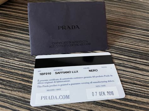 replica prada|prada authentication card.